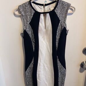Cache Elegant Black and White Sleeveless Dress s